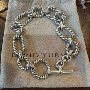 David Yurman Maddison Toggle link sterling silver bracelet with Sapphires